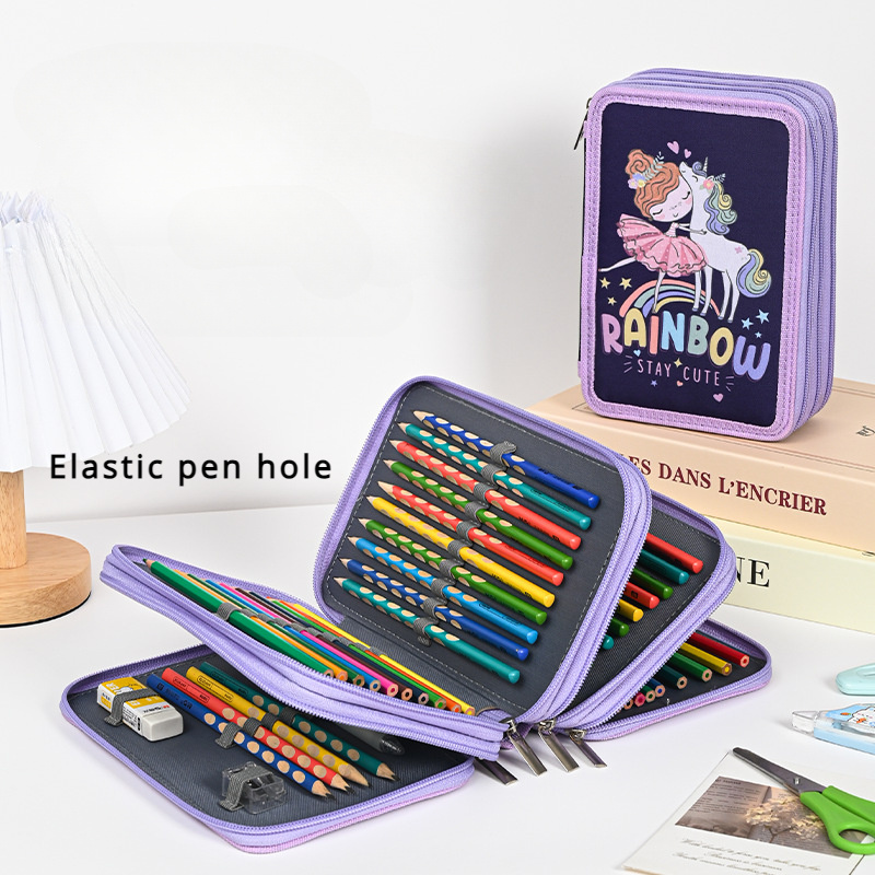 durable oxford fabric pencil case 48 slot organizer elastic Temu