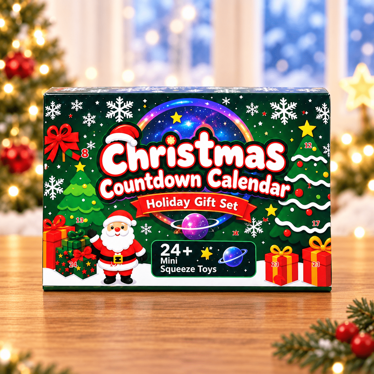 TEMU Christmas Countdown Calendar Toy Gift Set, 2d Printed Construction Vehicle Designs, Excavator Dump Truck Crane Loader Toys, Stocking Stuffers,
