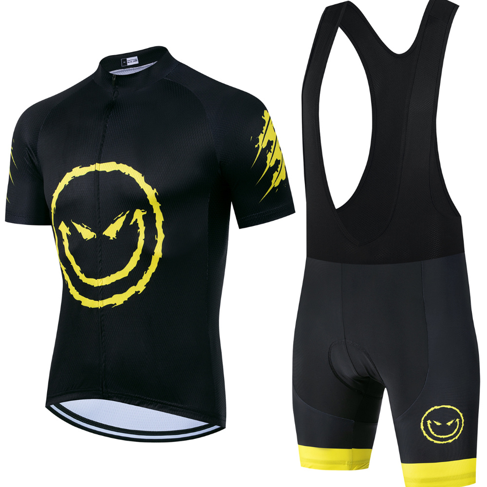 

Black Face Personalized Sports Suit For Cycling, Quick-dry Clothes With Silicone Seat Pad