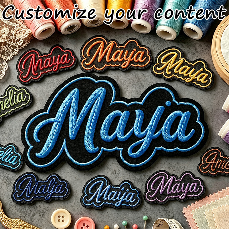 TEMU Deluxe Customized Embroidered Name Badges, Heat And Sew Letter Patches, Personalized Names, Initials & Abbreviation Options, Premium Fade-proof