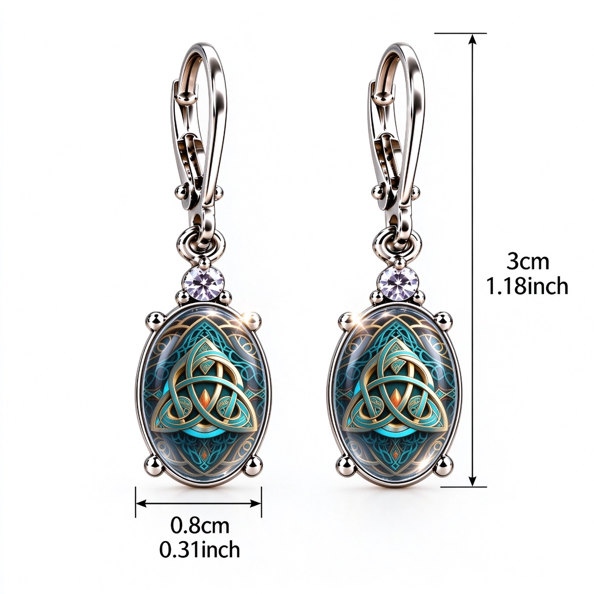 Ladies' Celtic Knot Pattern Cascading Earrings
