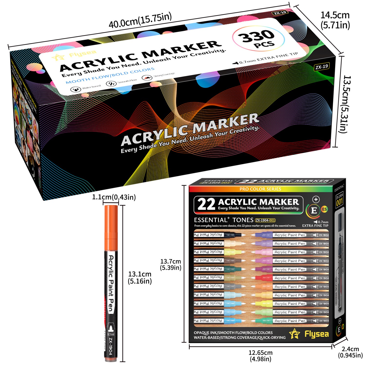 330pcs Acrylic Marker Set with Ultra-Fine 0.7mm Tips for Crafts