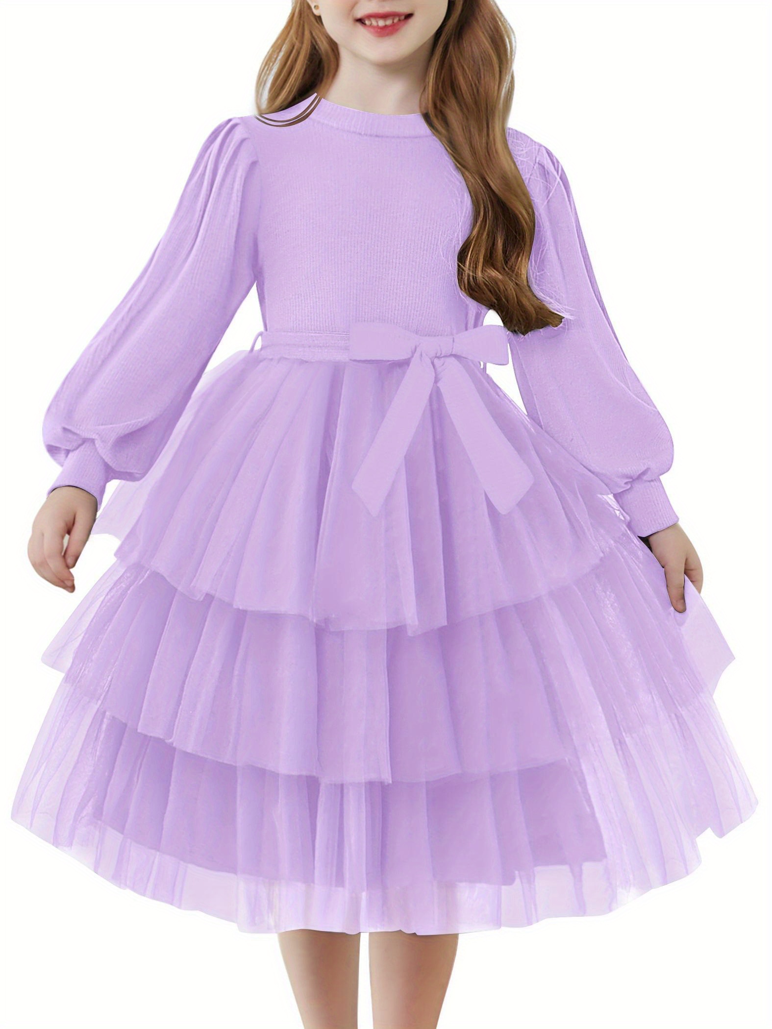 chinese dress ladies Girls' Long Sleeve Cotton Twirl Dress main image 0