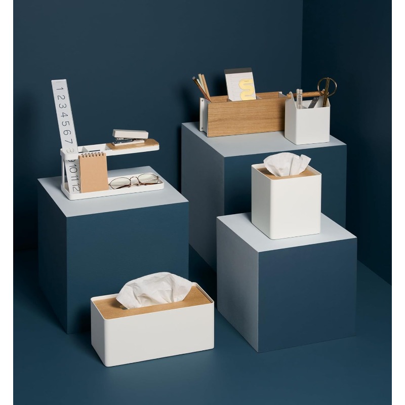 home rin modern white & natural wood-like tissue box cover with   & wood lid - reusable round bathroom/kitchen tissue holder, space-saving design, durable metal construction, decorative storage case for tissues, fits   (no  /tools-free installation), bathroom tissue box, tissue boxes for bathroom cute, wood tissue box holder bathroom, tissue cover for bathroom, hotel supplies,  , toolbox aesthetic Product details 6