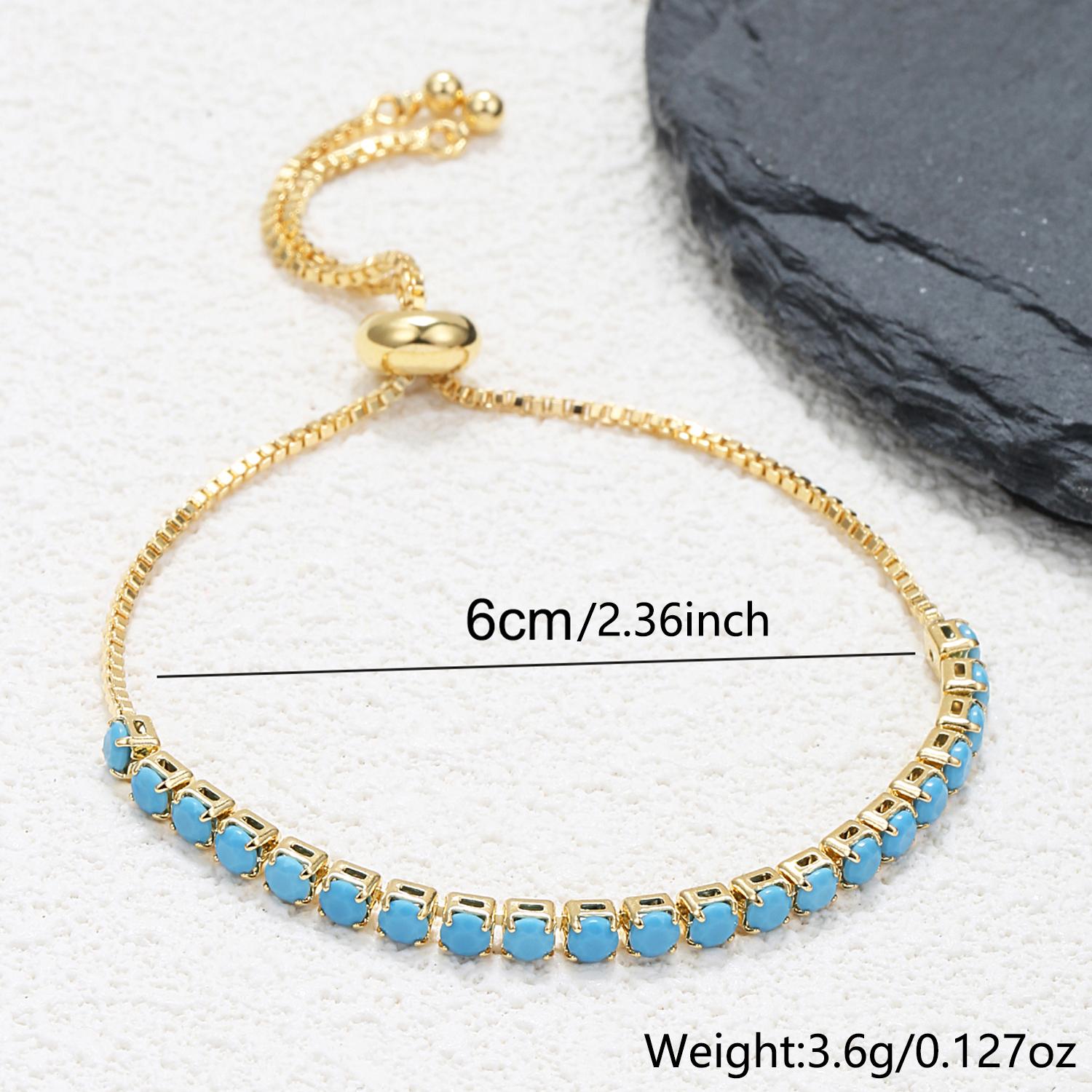 18K Gold Plated Bracelet with Turquoise Stones