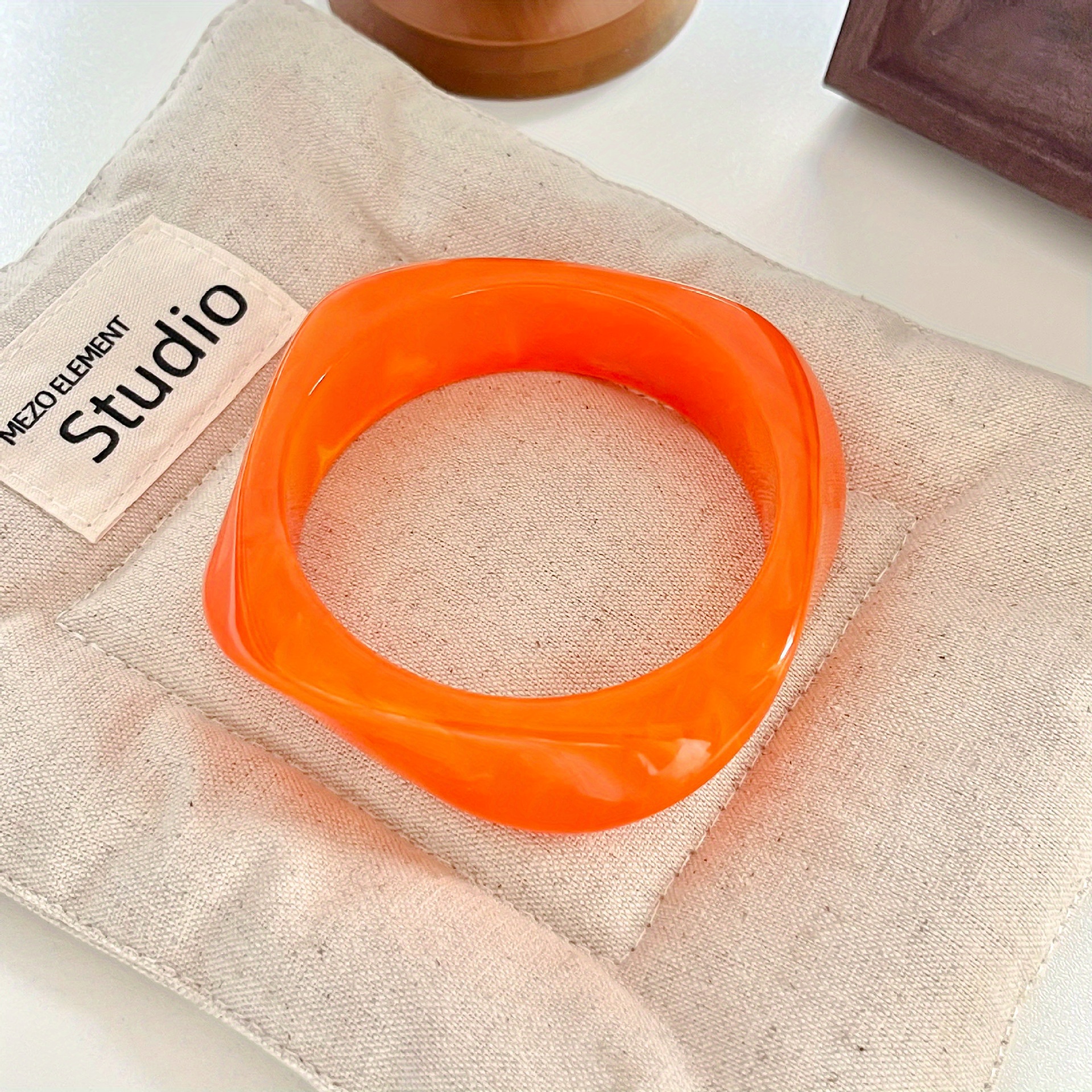 8pc Marbled Square Geometric Resin Bracelets