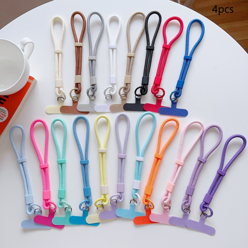 TEMU 4pcs Adjustable Polyester Long Phone Lanyard Wrist Strap - Crossbody Strap With Detachable Hook, Suitable For Outdoor Sports, Travel, And Daily