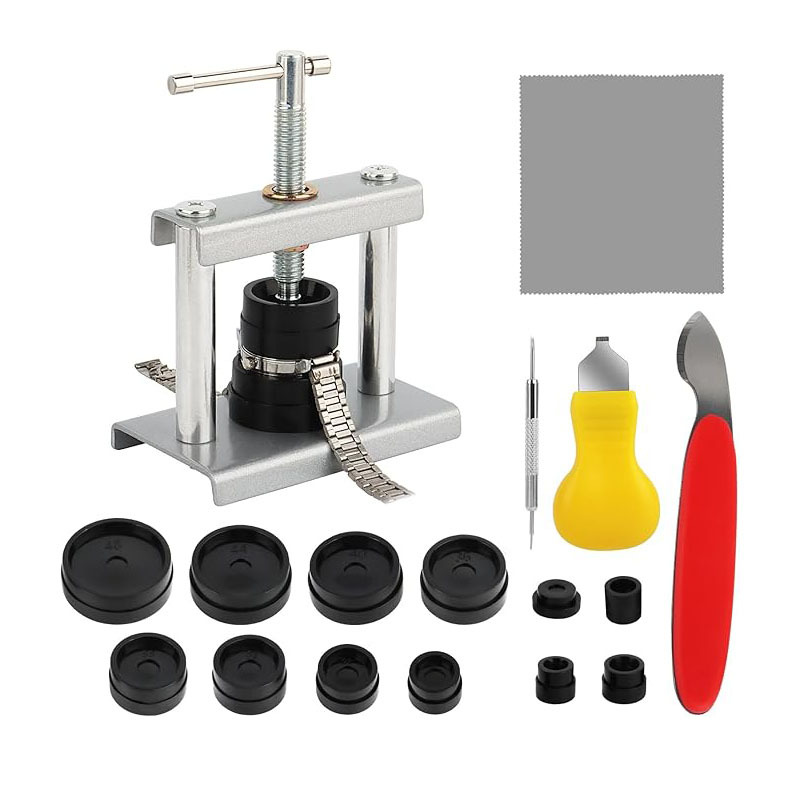 TEMU Ensemble d'outils de réparation de montres, presse à couvercle arrière de montre mécanique, presse facile