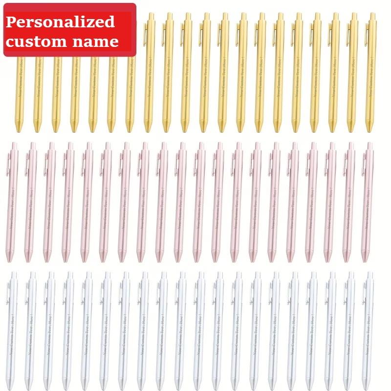 TEMU (Penne a sfera ricaricabili nere personalizzate) 32/120 pezzi Penne a sfera in plastica personalizzate, confezione all'ingrosso, possono testi e