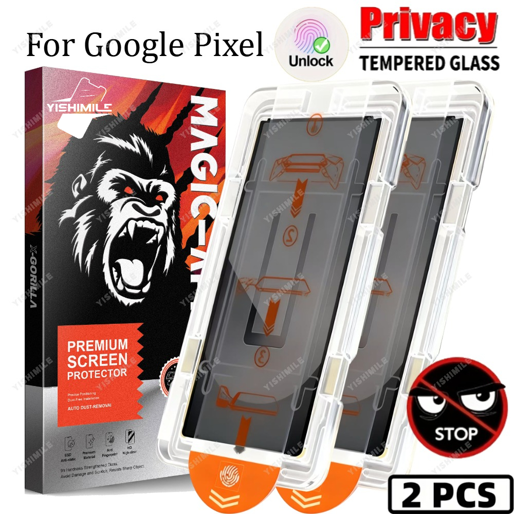 TEMU 2pcs Anti-peep Tempered Glass Screen Protectors For Google Pixel 6a/7/7a/8/8a/8pro/9/9a/9pro/9pro Xl/10// Xl Series, Privacy Screen Guard,