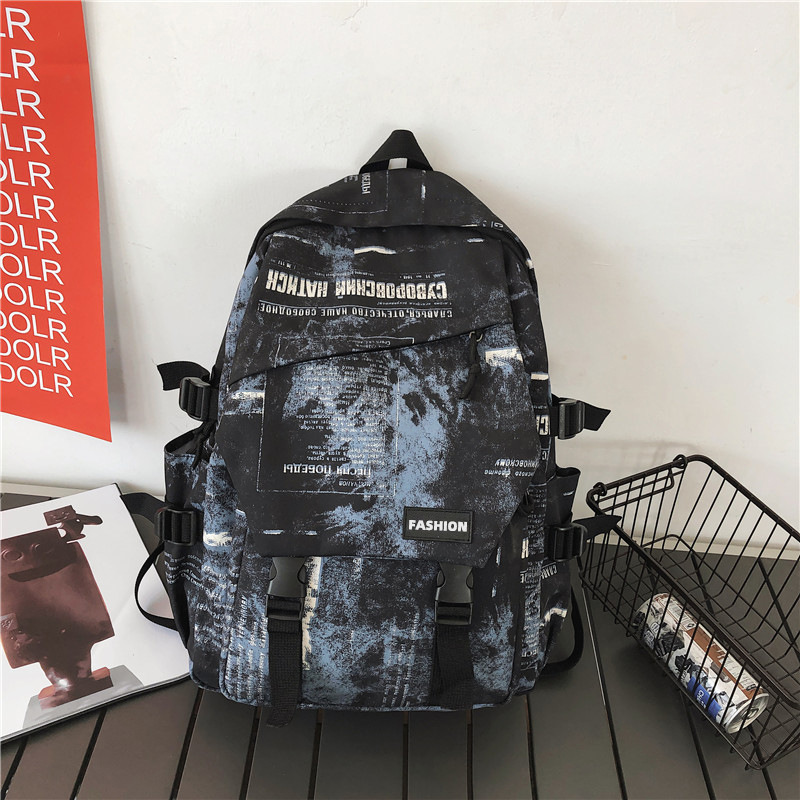 Vintage Graffiti Print Backpack For Teens, Style Large Capacity Nylon School Book Bag, Casual Fashion Daypack For Middle And High School Students Travel , For Teenager