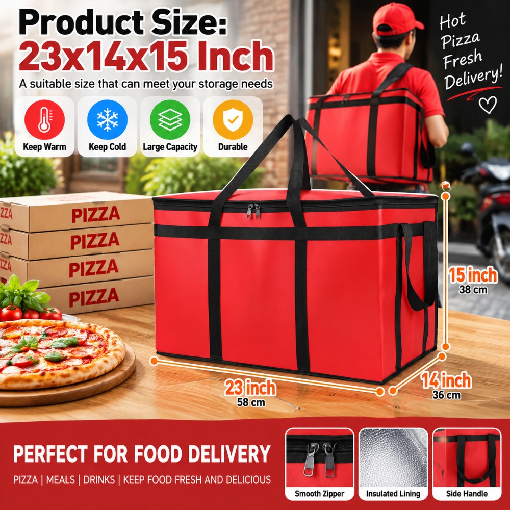 Portable Thermal Insulation Pizza Delivery Bags for Takeaway
