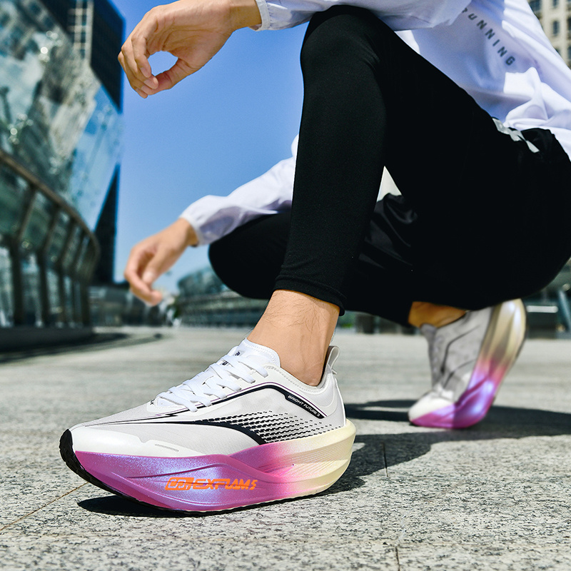 Carbon Plate Running Sneakers with Sole & Cushioning Suitable for, Gym, Sneakers - Low-Top Breathable Sneaker for Track Training, Casual Wear, Lace-Up (EU 33-44)