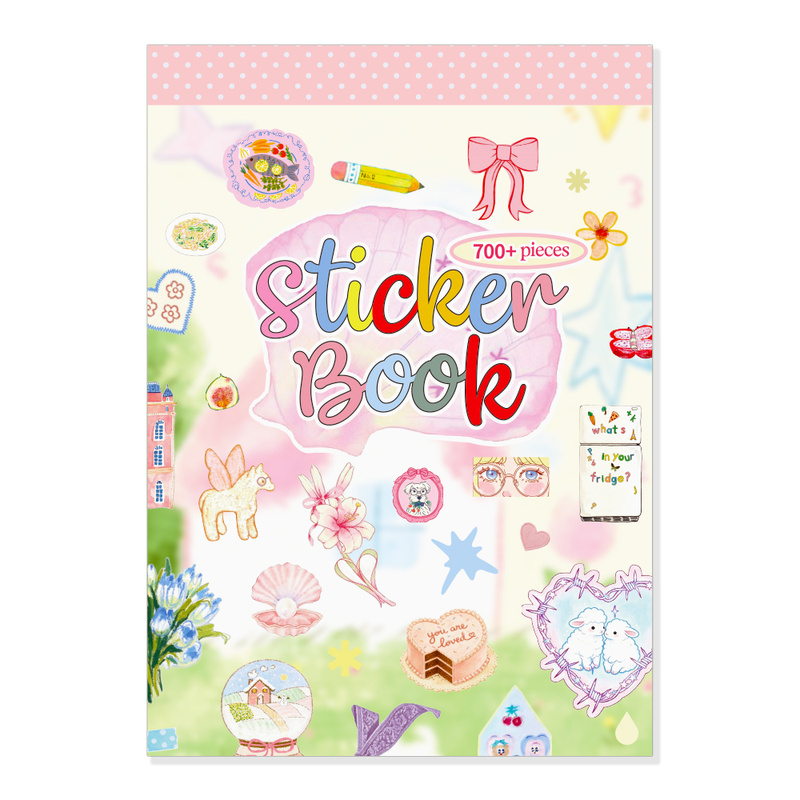 TEMU 700+pcs Stickers Book Pink Green Themes, 24 Sheets Aesthetic Decorative Stickers, Multi-element Decals For Scrapbooking, Journaling, Laptop,