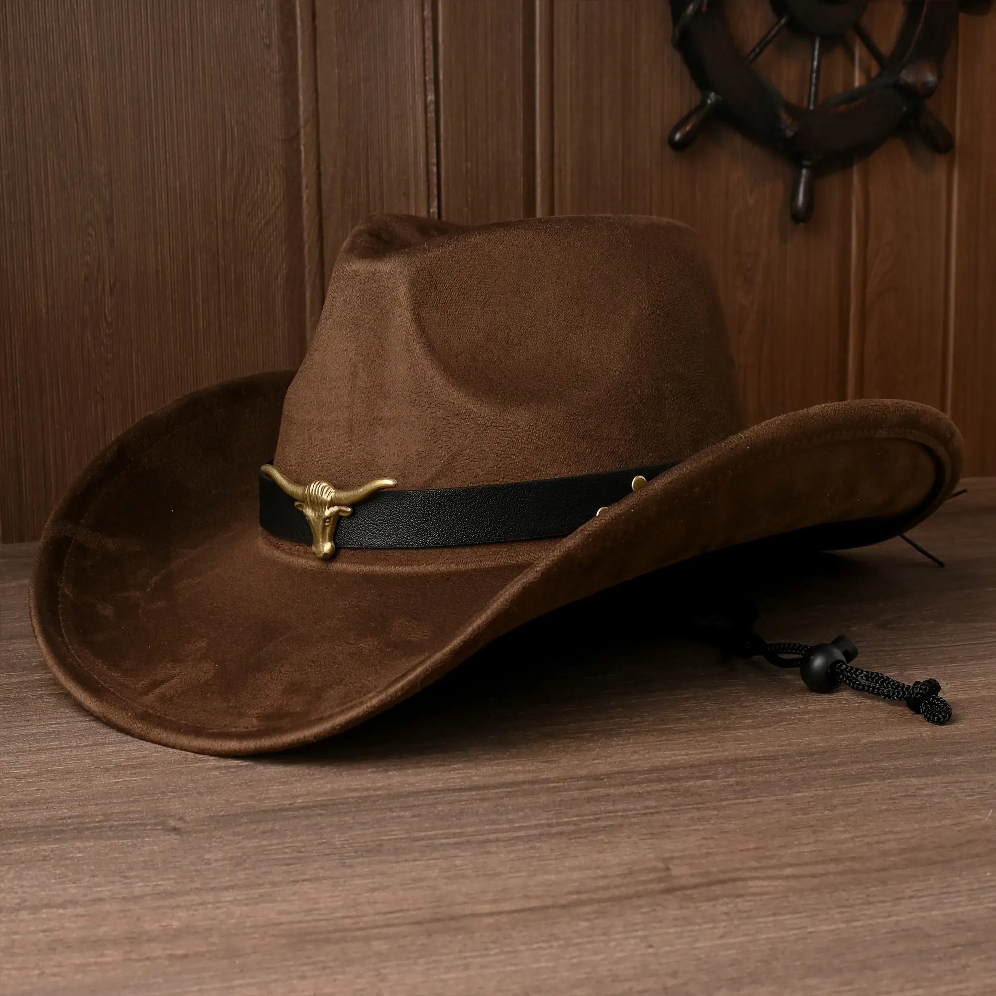 Suitable For Men And Women 4 Rivet Belt Cowboy Hat Lightweight Easy Party Felt Hat