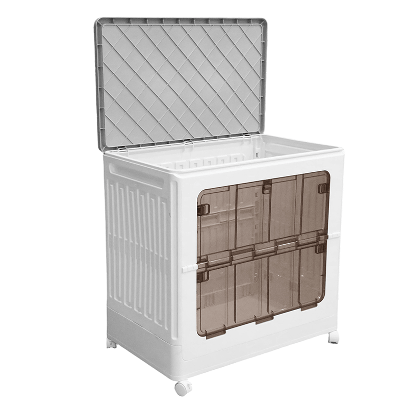 Collapsible Storage Box with Wheels and Lid