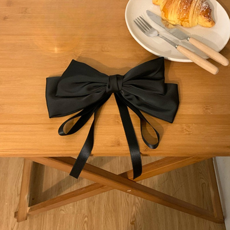 Satin Bow Hair Clip for Women, Large Elegant Accessory
