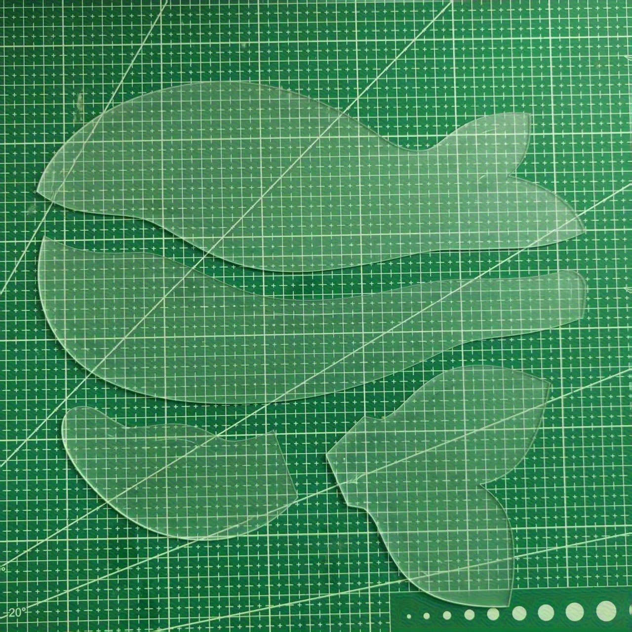 E-shop 4er-Set Acryl Wal Nähvorlagen - Transparente Wiederverwendbare Bastel Schablonen, mit Schutzfolie für Präzise Positionierung und Abzeichnung,