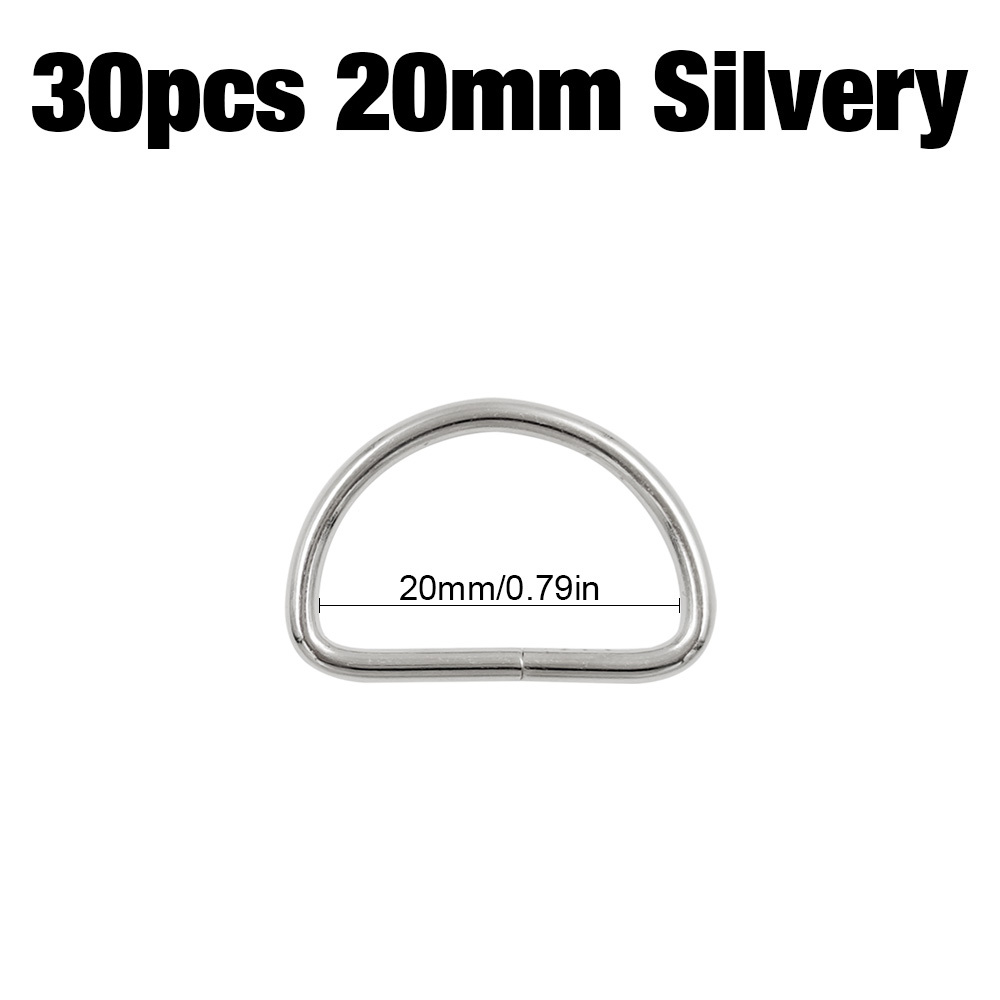 TEMU Conjunto de 30 piezas de Aros Metálicos Plateados de 10-38mm para Accesorios de Ropa, Correas y Cierres Ajustables, Ideales para Mochilas con