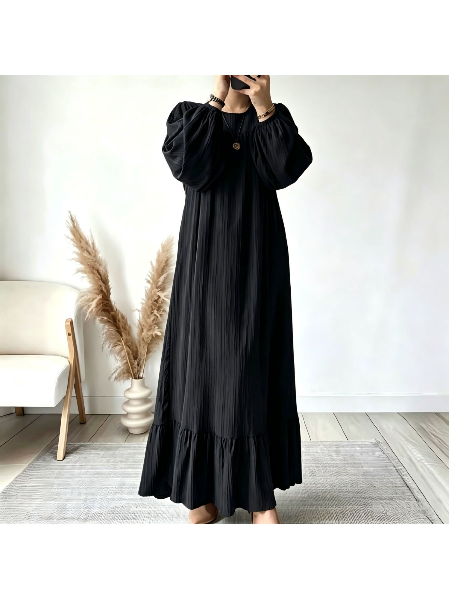 black casual summer maxi dress long sold on Temu United States Plus size fb-cocktail-attire Ladies - Black Bow-Front Color:ELECTRIC BLUE Stylish and fashion design