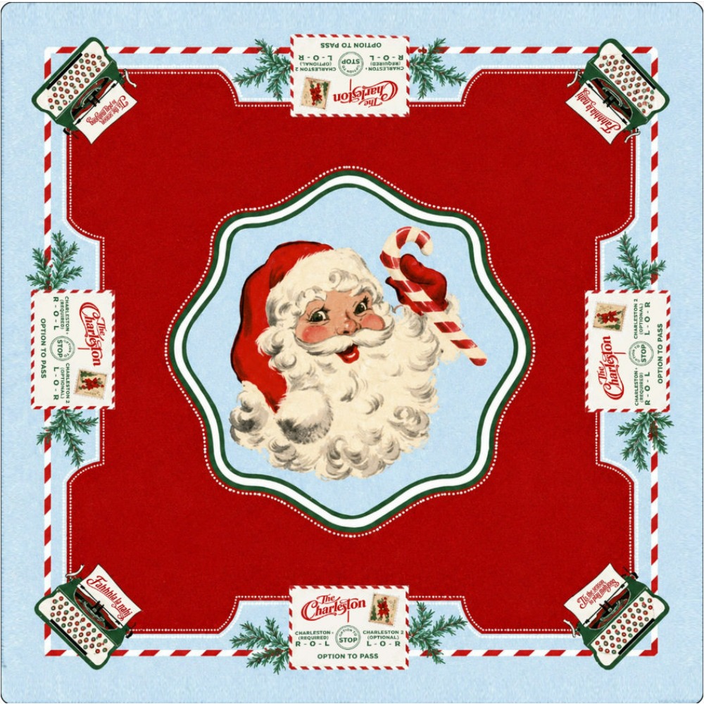 TEMU -inch Retro Santa Claus Mahjong Mat, Thick Mat, Suitable For Mahjong, Poker, Dominoes And Board Games, Noise-reducing Desktop Protective Mat,