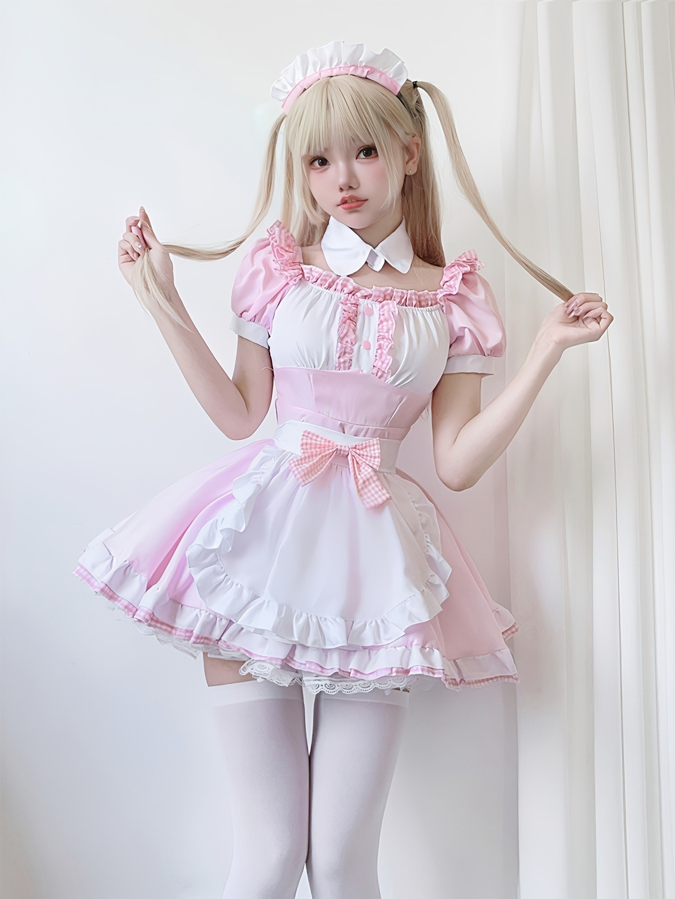 womens mangrota grid womens skirt pink knee length opaque skirt formula non extendable and washable suitable for role playing main party role playing   princess dress up