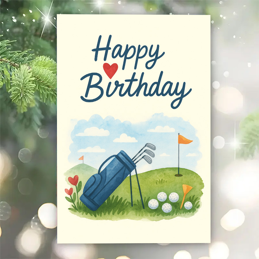a single golf themed birthday card   perfect   love golf and sports making it an   for celebrating birthdays with a   for   and coworkers