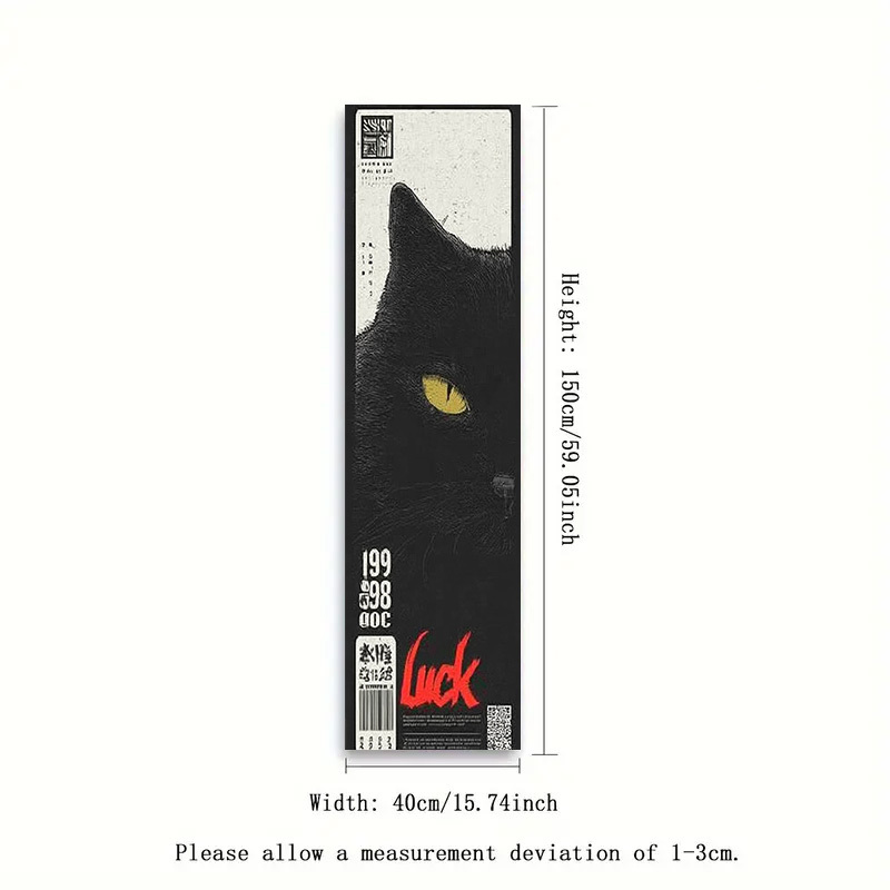 TEMU 1pc Black Cat With Yellow Eyes "luck" Wealth-attracting Tapestry, Wall Hanging Meditation Yoga Mat Polyester Floral Starry Sky Tapestry For