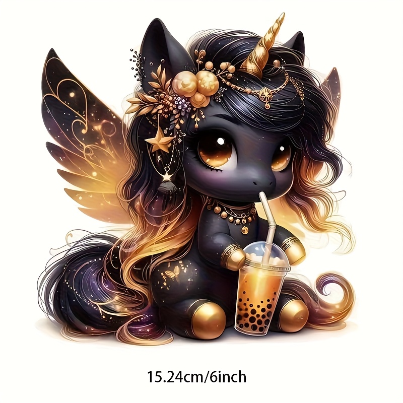 6inch Shiny Unicorn Vinyl Sticker | Self-adhesive, Glitter, High Glossy Surface, Suitable For Cars, Trucks, Motorcycles, Windows, Walls - Single Use, Adheres To Glass, Metal, Ceramic Surfaces