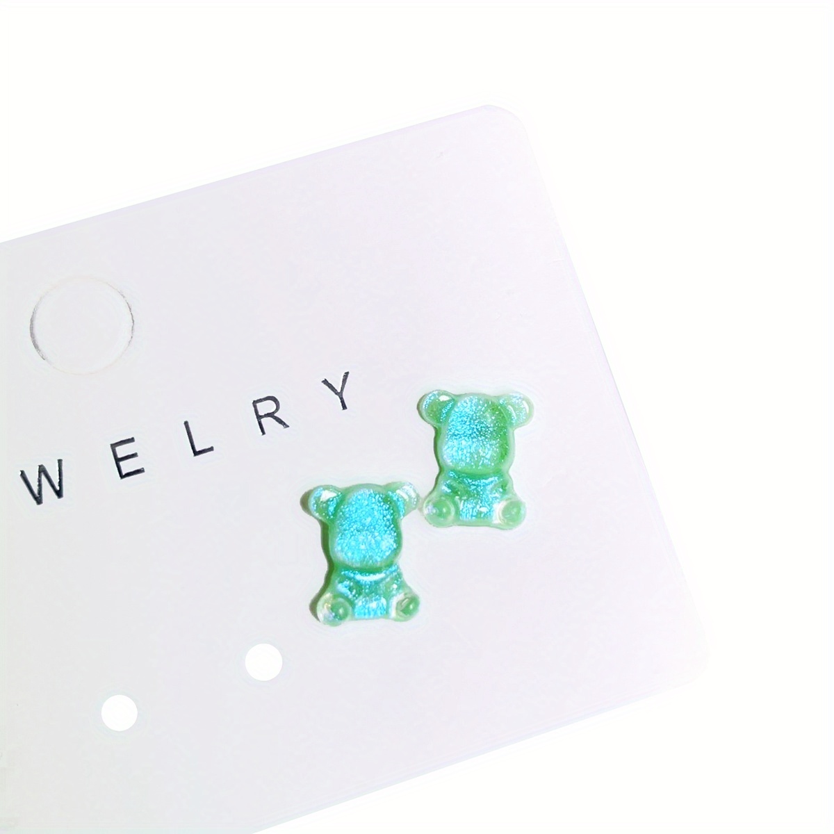 12pc Bling Bear Resin Stud Earrings Set for Sensitive Ears