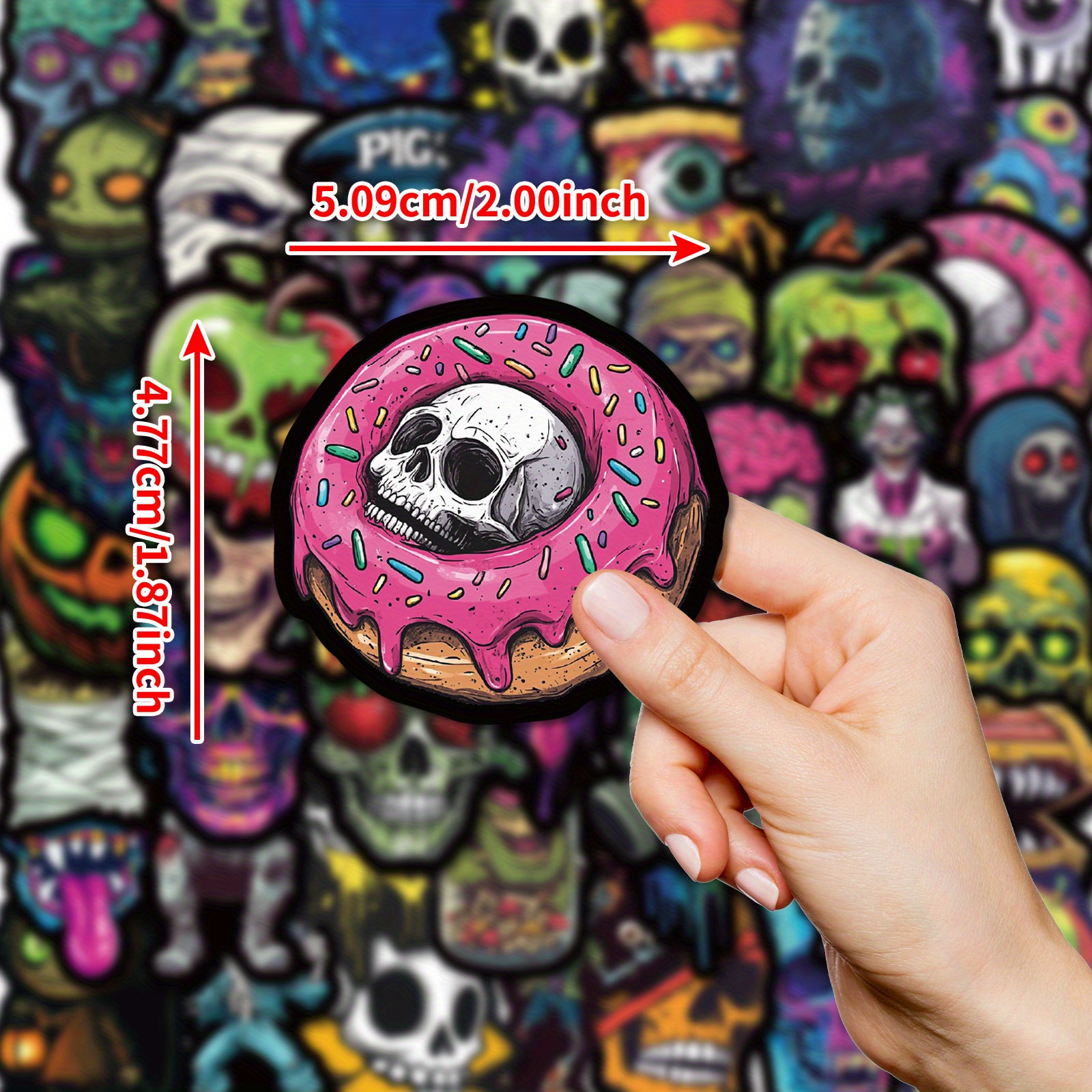 Image of 50pcs Cool Colored Series Graffiti Stickers For Suitcases Mobile Phone Cases Laptop Helmet Skateboard Decorative Stickers Diy Creative