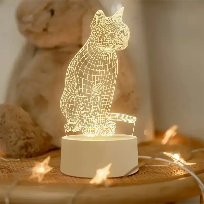 3d cat shaped led table lamp usb powered desk light warm ambient glow no batteries needed bedroom decor unique gift idea cat decor indoor lighting modern lighting durable construction decorative lighting Product details 2