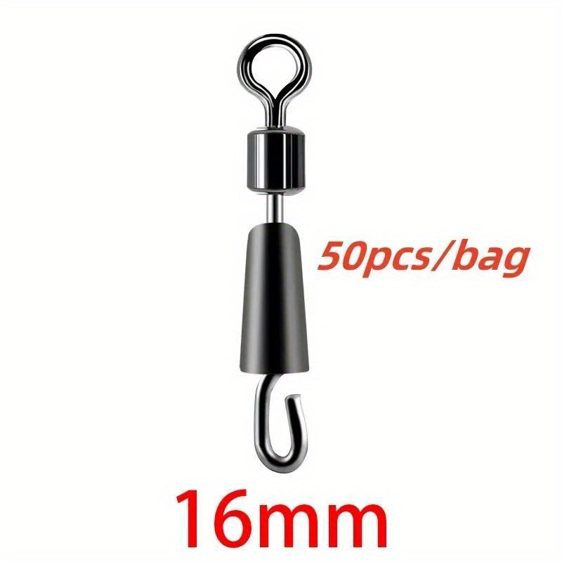 50pcs 0.55/0.59/0.63inch Carp Fishing Quick Change Feeder Swivels Method Feeder Fishing Additions Swivel Snaps For Carp Fishing Tackle Connector