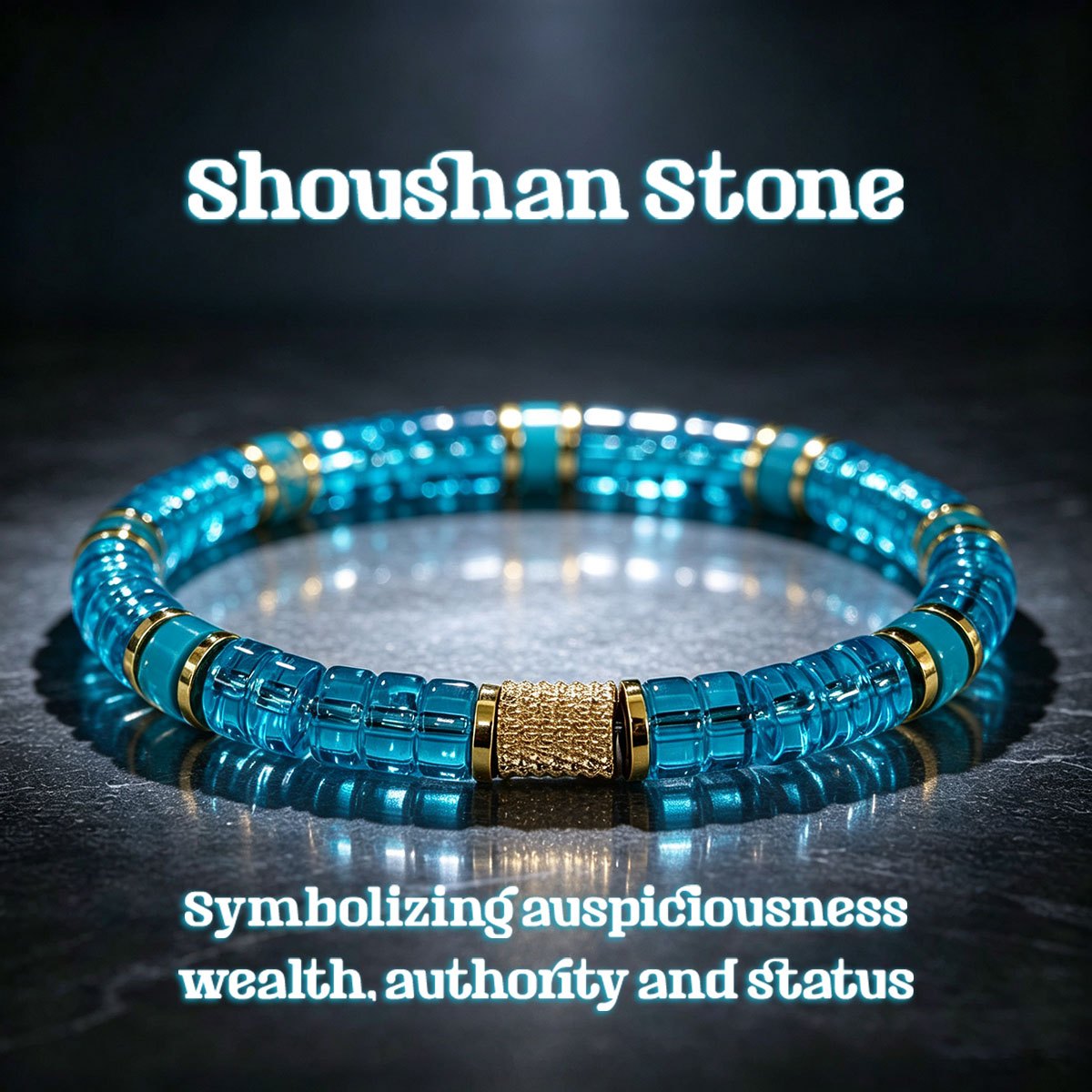 TEMU Bracciale con perline a forma di in pietra di Shoushan da 8 mm per , bracciale in che simboleggia auspicio, , autorit� e , spirituale , regalo