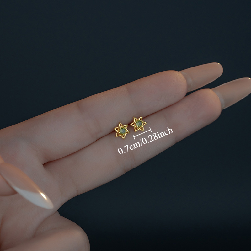 Star Rhinestone Stud Earrings - Minimalist Daily Wear