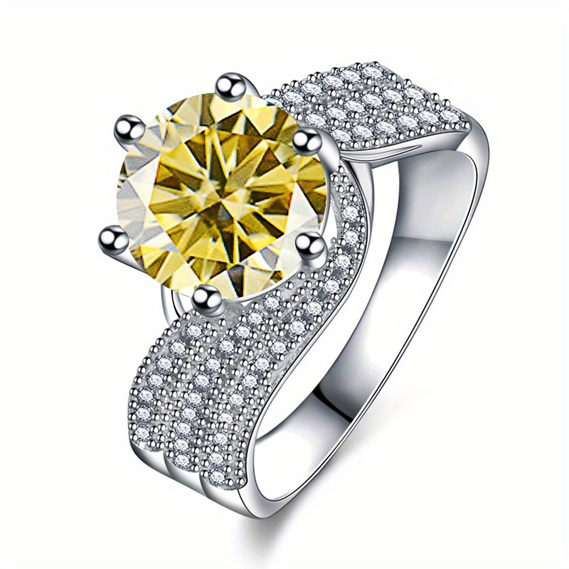 Women's 925 Sterling Silver Moissanite Ring, 5-Carat Wedding Proposal