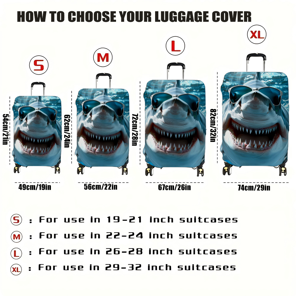 TEMU 1pc Printed Luggage Cover Durable Luggage/protective Cover, Washable And Foldable Luggage Protective Cover Travel Accessories