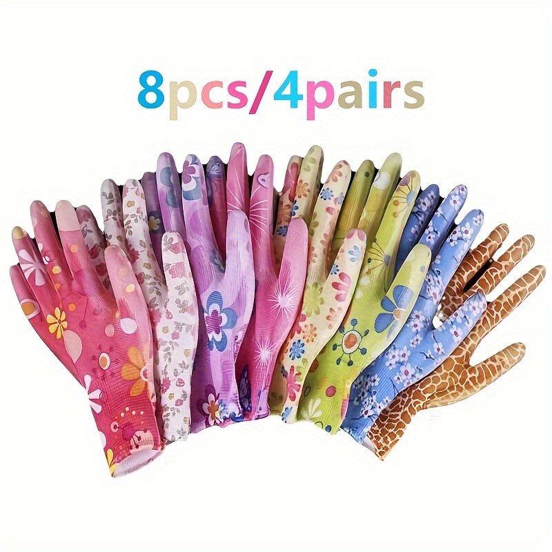 E-shop 8/12/18 Stück Damenhandschuhe, atmungsaktive Ganzjahres-Nylongloves, multifunktionale bedruckte Handschuhe, Reinigungshandschuhe, Einheitsgröße,