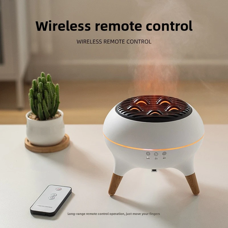multicolored flames, smart home aroma diffuser desktop flame humidifier, large mist output, music atmosphere with multicolored lights. details 4