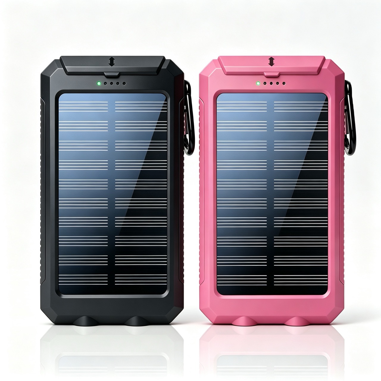 TEMU 2 stuks 20000mAh Solar Powerbank, Draagbare Dubbele USB Solar Oplader, 4 Kleurencombinaties (Zwart, Oranje, Geel, Groen, Rozerood) Beschikbaar,