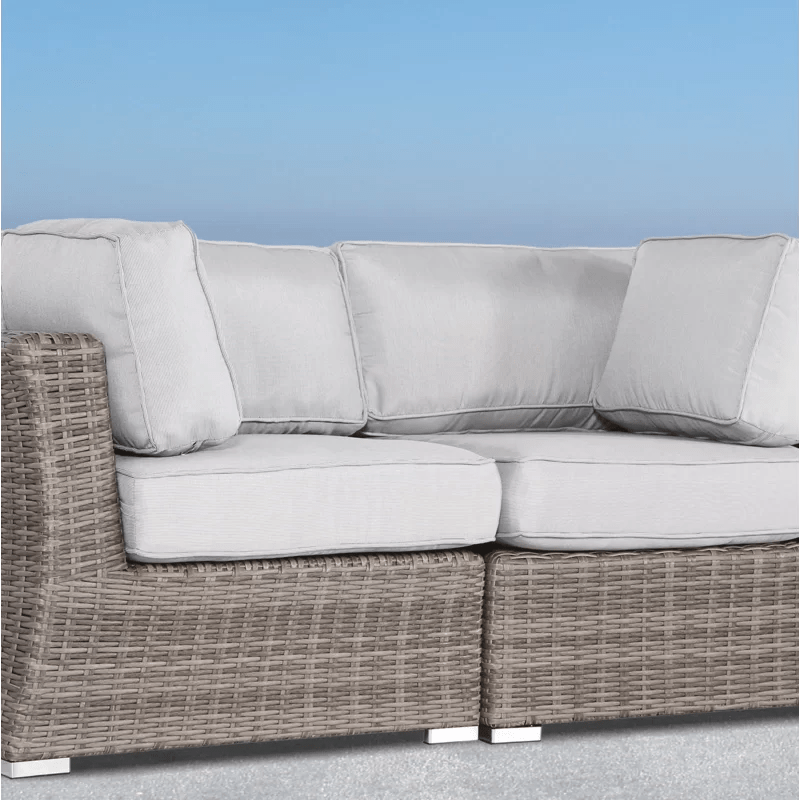 fully assembled 66 outdoor wicker loveseat with cushions