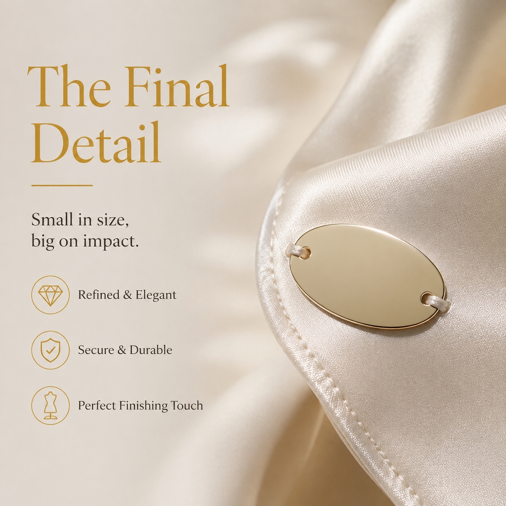 TEMU 10 pezzi di di etichette ovali personalizzabili con logo - Etichette personalizzate per abbigliamento, borse o - Regalo inciso per e , etichette