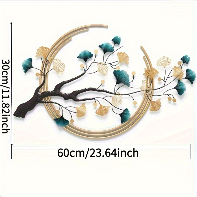 TEMU Décoration murale 2D plate, arbre à feuilles de ginkgo en acrylique imprimé en 2D, adaptée à toutes les , avec un motif de et . Cette décoration