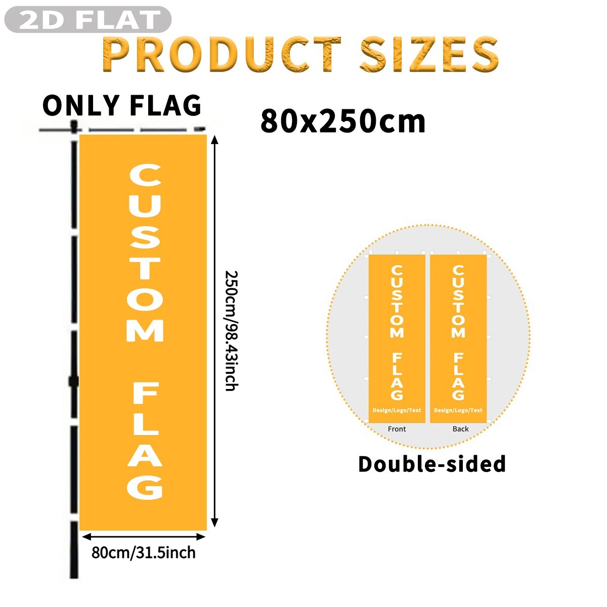 TEMU 2d Flat, 2d Flat 1pc Personalized Flag With Custom Logo, Design & Text, Single/double-sided Polyester Fabric, Sizes, Perfect For Outdoor Events,