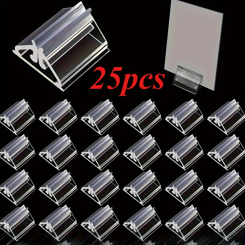 E-shop 25 Stück Klare Acryl-Kartenständer – Hochtransparent, Langlebig & Leicht, Stabile Kartenhalter für Zuhause, Büro, Events, Partys, Foto- &