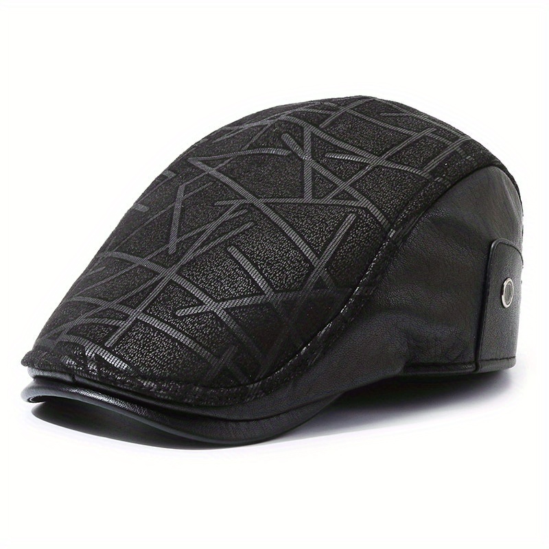 TEMU Men's Winter Thermal Newsboy Cap Designed To Be Windproof, Perfect For Cold Weather. This Adjustable Hat Is An Essential Outdoor Accessory For ,