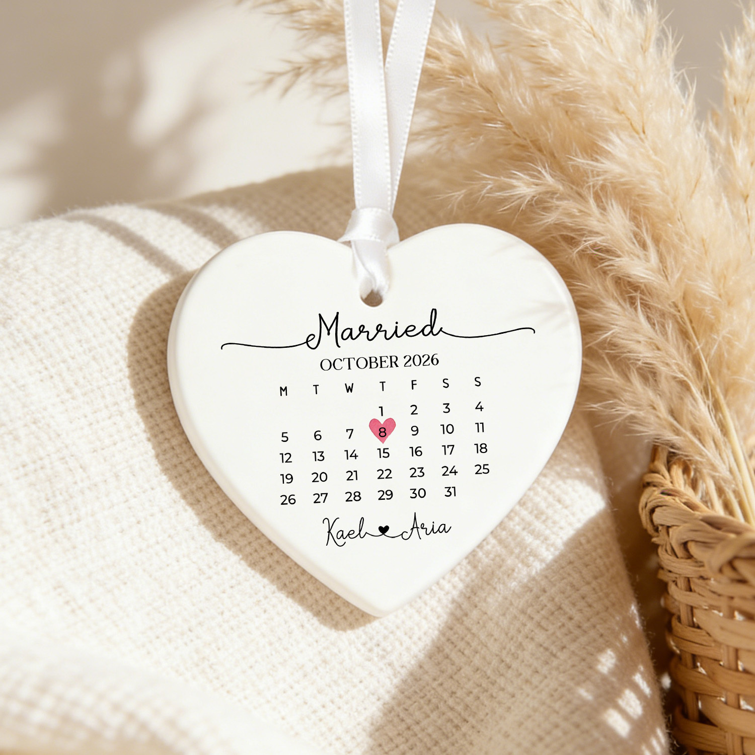 TEMU Ornamento Calendario Personalizzato per , Nomi della del Matrimonio Personalizzati, Decorazione a Cuore da Appendere, per Natale da ,