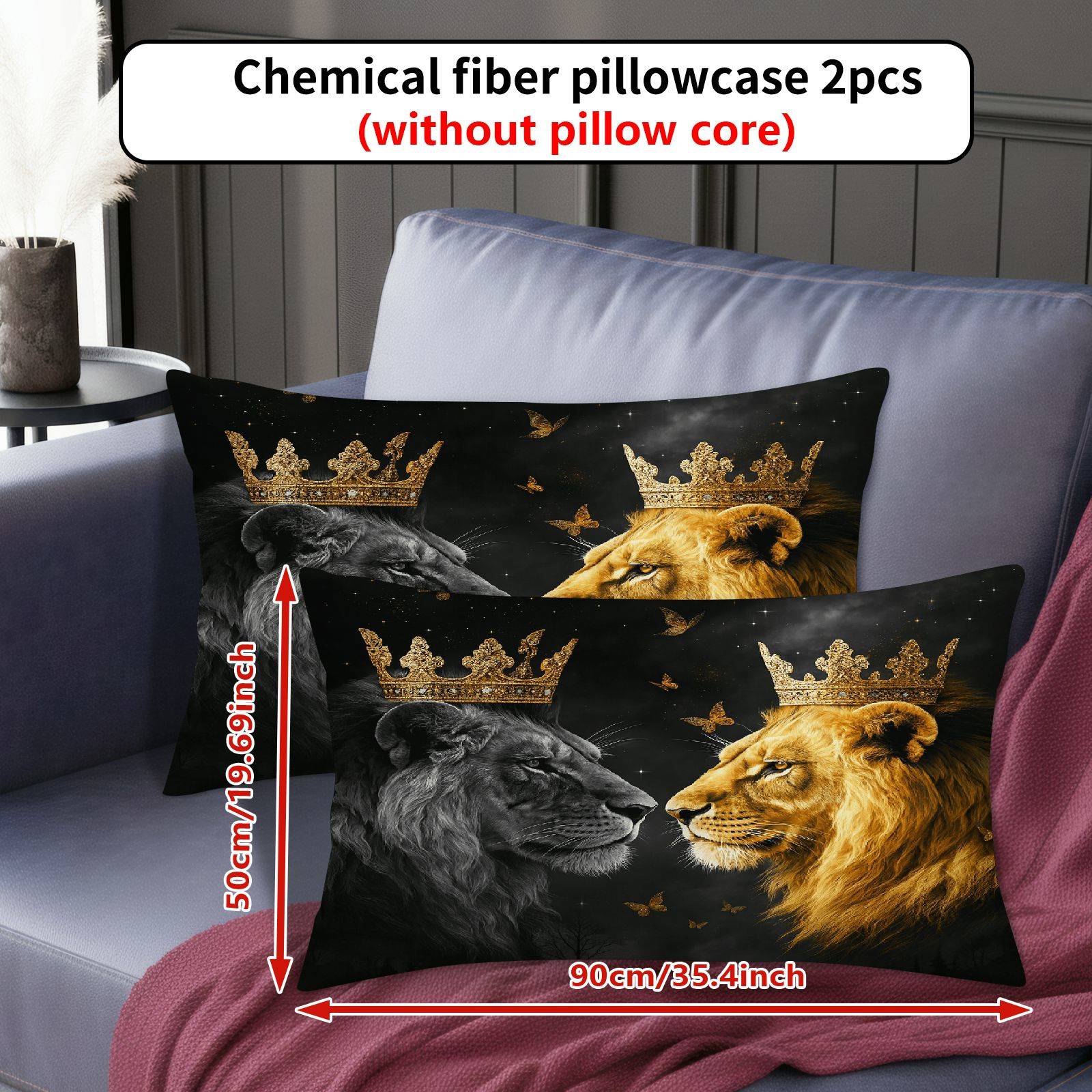 TEMU Set Of 2 Decorative Pillowcases Featuring , Ideal For Enhancing For Home Decor. That Pillow Inserts Are Not Included. Covers Are Suitable For