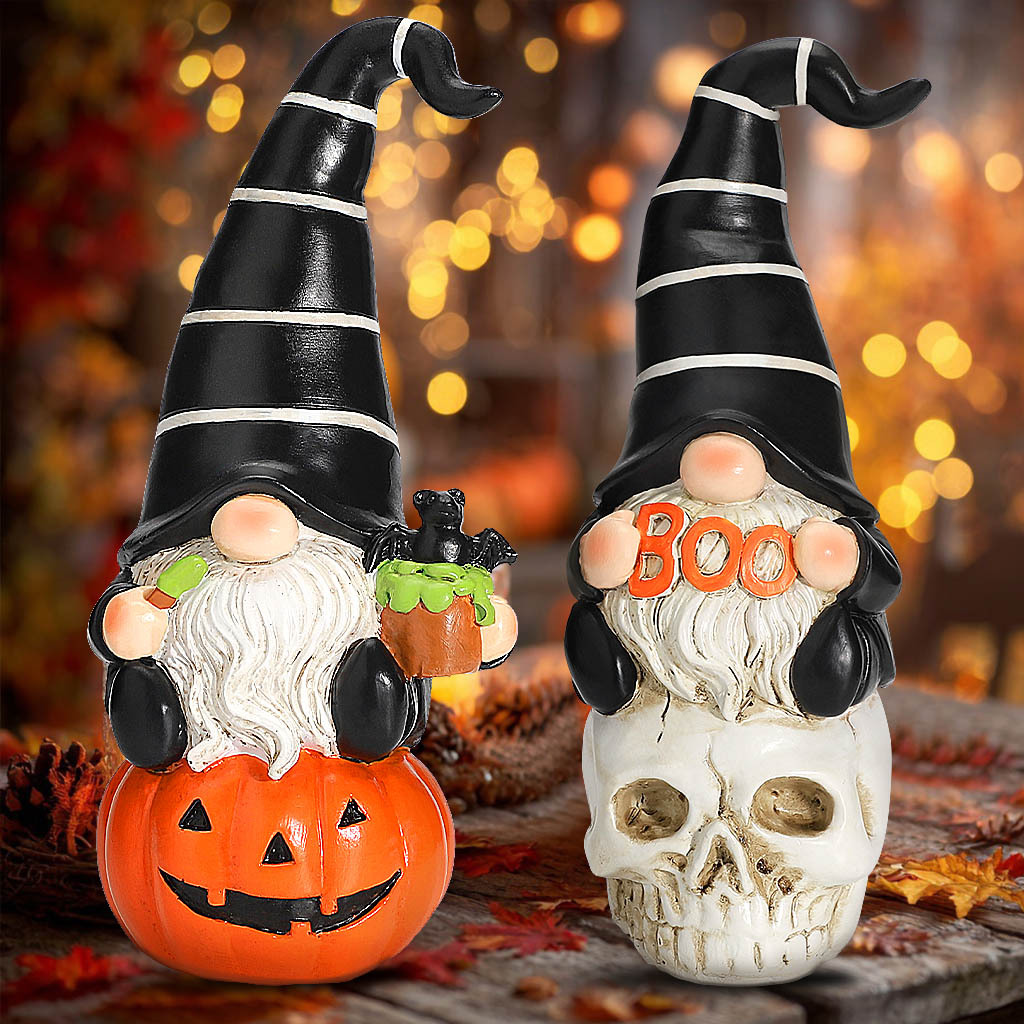 TEMU 2pcs Decorations Indoor For Home, Set Of Gnomes Statues Decor, Elf Dwarf Halloween Figurines Gifts For Table Centerpiece Decor