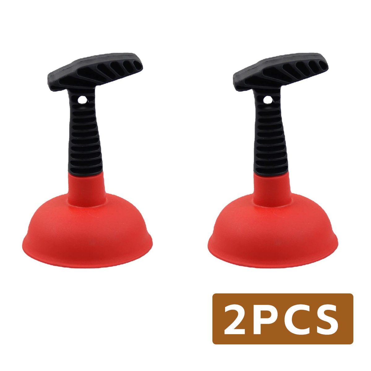 TEMU Set Of 2 Small Sink Plungers With Short Handles, Designed For Clearing Clogs In Kitchens, Bathrooms, Showers, And Bathtubs
